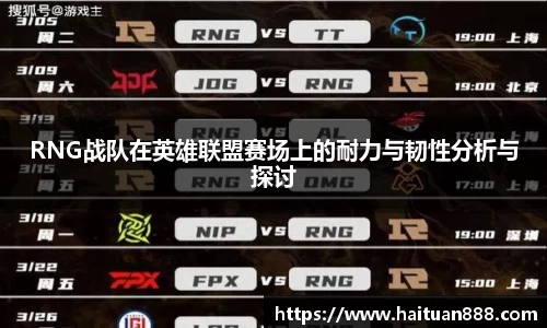 RNG战队在英雄联盟赛场上的耐力与韧性分析与探讨