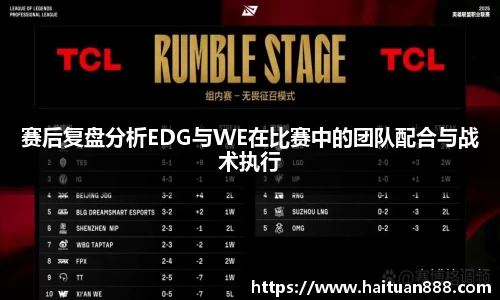 赛后复盘分析EDG与WE在比赛中的团队配合与战术执行
