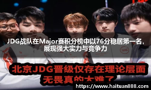 JDG战队在Major赛积分榜中以76分稳居第一名，展现强大实力与竞争力